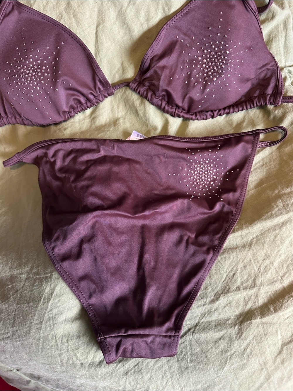 H&M Brown Rhinestone Triangle Bikini - Picture 3 of 10